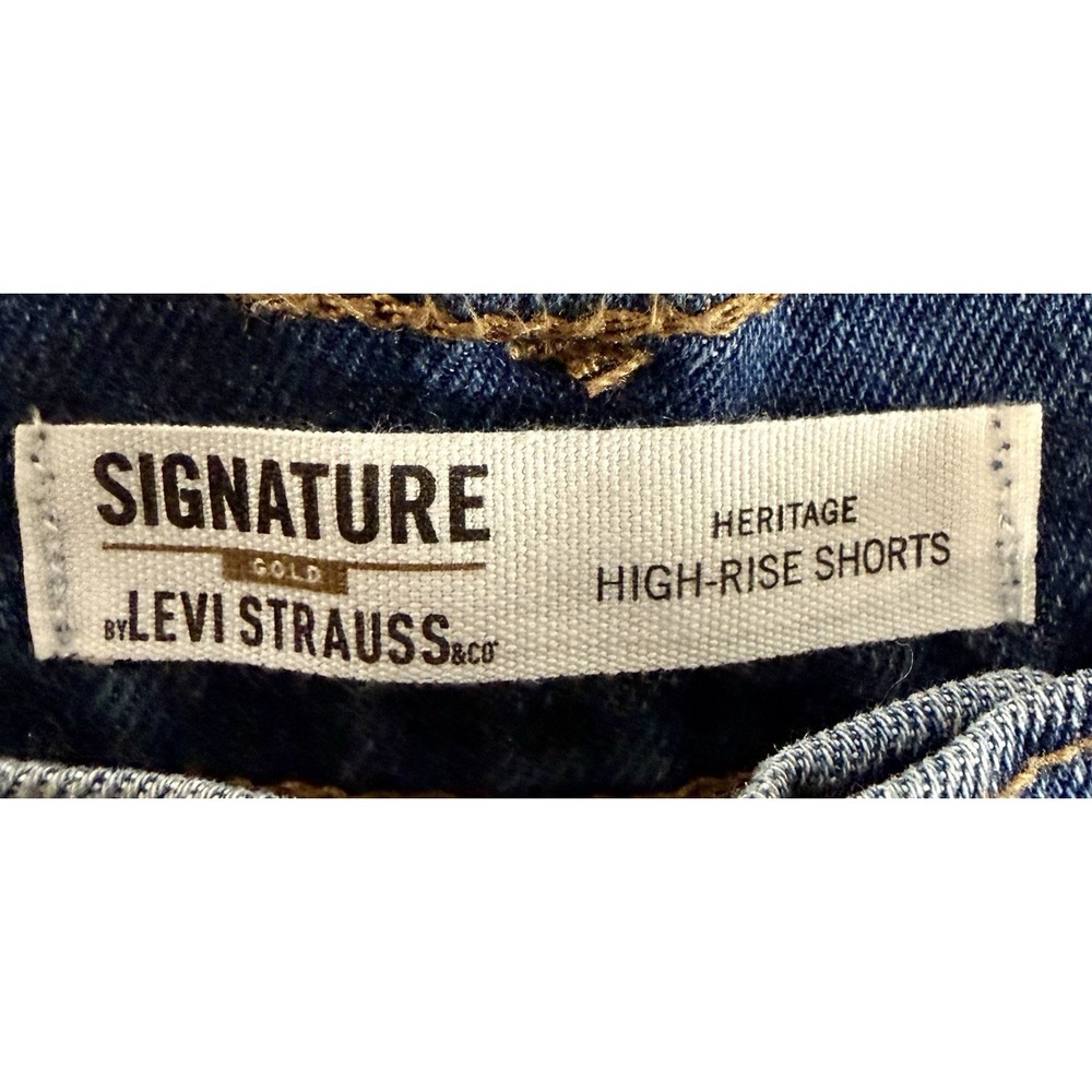 Levi Strauss Signature Womens 14 W32 Heritage High Rise 5" Jeans Shorts Stretch - Picture 5 of 8